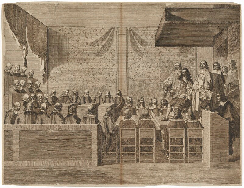 Charles II addressing the States General, the members seated (King Charles II) NPG D32323