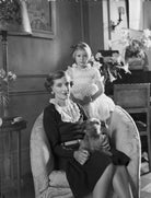 Victoria Ruth Mary Rosamund Vivian (née Oliphant), Lady Vivian; Hon. Sally Anne Marie Gabrielle Wilson (née Vivian) NPG x153216