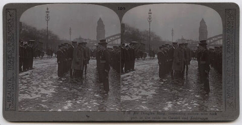 'F M Sir Douglas Haig, inspecting sailors who took part in the raids on Ostend and Zeebrugge' NPG x136655