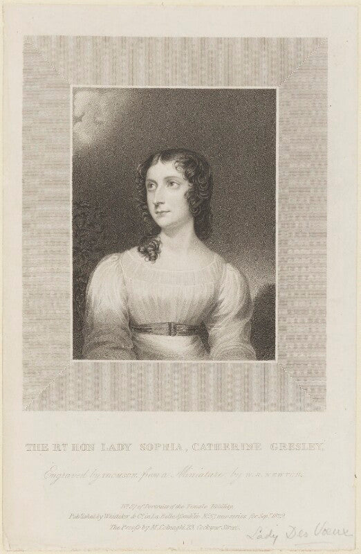 Lady sophia catherine des voeux (née coventry) npg d16135