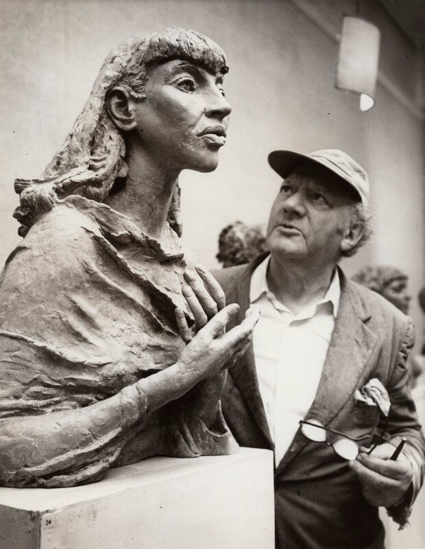 Jacob epstein with a bust of kathleen, lady epstein npg x30416