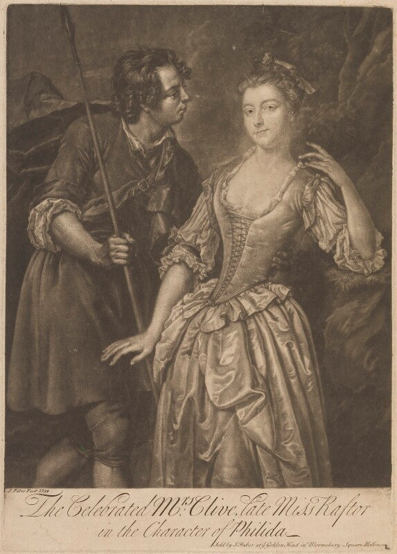 Catherine ('kitty') clive (née raftor) as phillida in cibber's 'damon and phillida' npg d14853