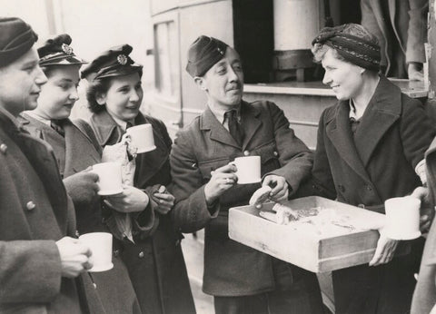 Violet Helen (née Millar), Countess Attlee serving refreshments to members of the RAF and WAAF NPG x198580