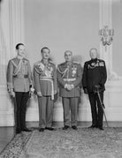 Thomas William Edward Coke, 5th Earl of Leicester of Holkham; Sardar Shah Wali Khan; Mohammad Daud Khan; Frederick Herbert Willasey-Wilsey NPG x130722