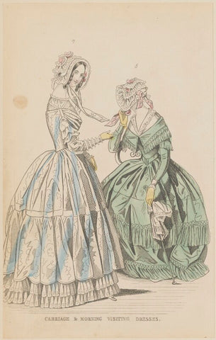 'Carriage and morning visiting dresses', July 1844 NPG D47936