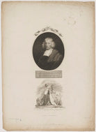 John Ray with 'Britannia crowning Ray as the Prince of English Botanists' NPG D39221