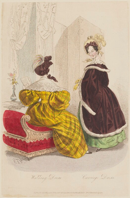 'walking dress. carriage dress', february 1835 npg d47673