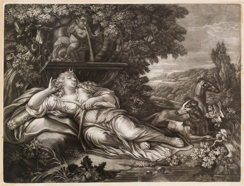 Diana resting near a fountain npg d11732