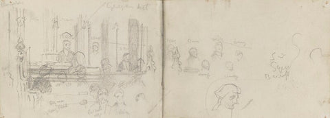 'The passing of John Sargent'; preparatory study (Sir Frank Dicksee and 19 unknown sitters) NPG D43182a