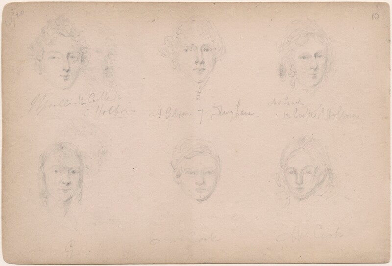 Mr gibson; mrs leach; mr cook; mrs cook and two unknown sitters npg d23313(15)