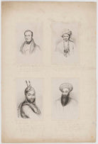 Sir William Hay Macnaghten, Bt; Sir Alexander Burnes; Akbar Khan (Mahomed Akber Khan); Shah Shooja-ool-Moolk NPG D38122