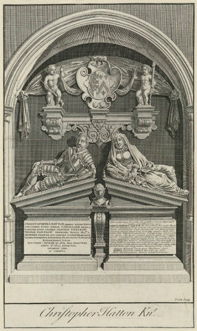 Monument to Sir Christopher Hatton and Alice Hatton (née Fanshawe) in Westminster Abbey NPG D35579