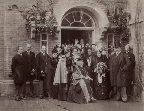 The opening of new buildings at the Sarah Acland Nursing Home (including Sir Henry Wentworth Acland, 1st Bt; Lorina Hannah Liddell (née Reeve); Lorina Charlotte ('Ina') Liddell; King Edward VII) NPG x29596