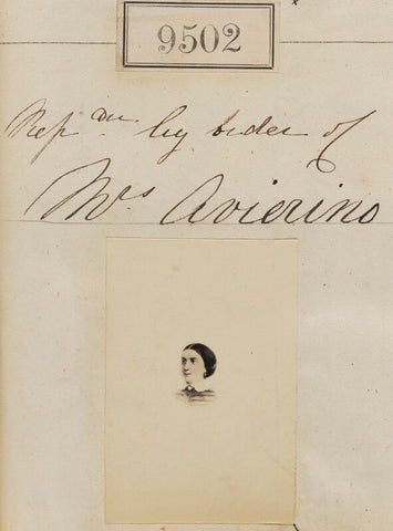 'Reproduction by order of Mrs Avierins' NPG Ax59310