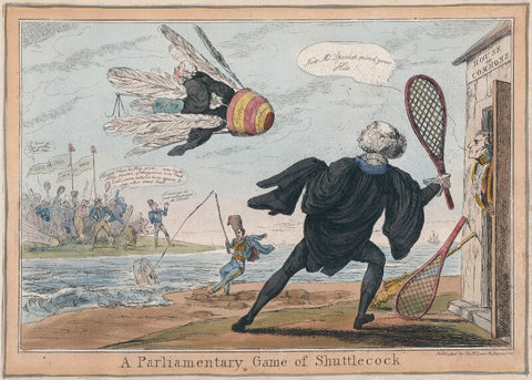 'A Parliamentary Game of Shuttlecock' (Daniel O'Connell; Henry William Paget, 1st Marquess of Anglesey; Charles Manners Sutton, 1st Viscount Canterbury; Arthur Wellesley, 1st Duke of Wellington) NPG D48760