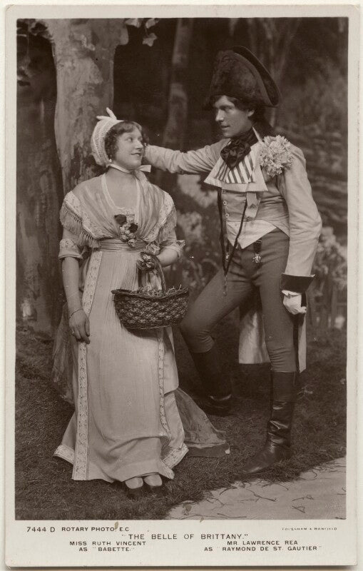 Ruth vincent as babette and (edward) lawrence rea as raymond de st gautier in 'the belle of brittany' npg x139839