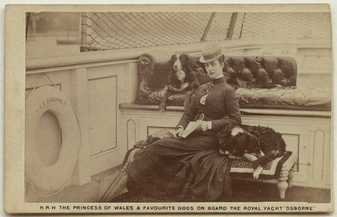 'H.R.H. the Princess of Wales & favourite dogs on board the Royal Yacht "Osborne"' (Queen Alexandra) NPG x38222