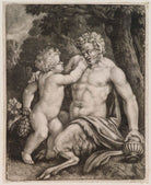Putto and a satyr NPG D11760