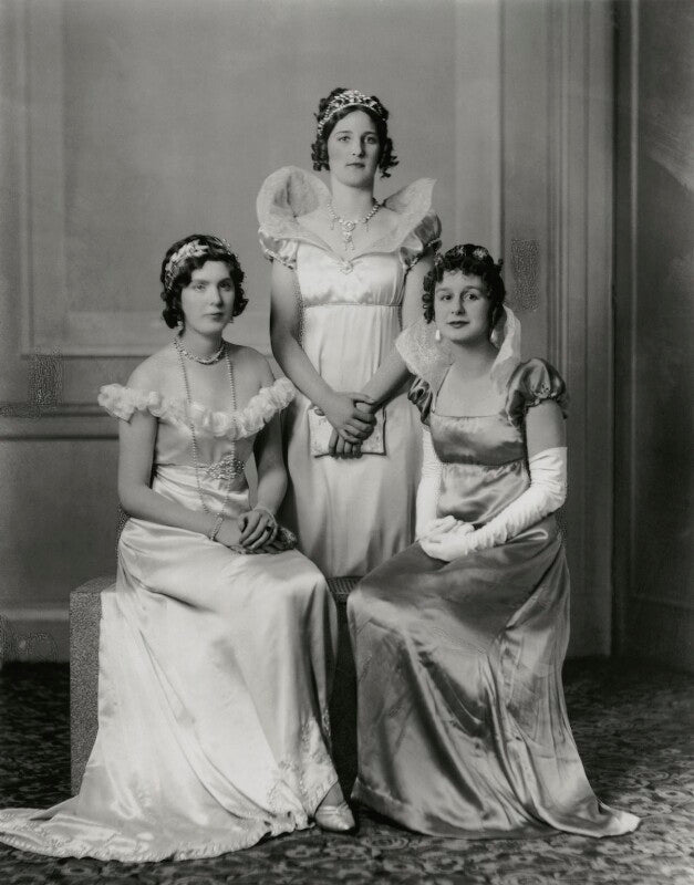 Diana mary (née wellesley), lady glentoran; hon. bronwen mary lindsay (née scott ellis); pamela berry (née wellesley) npg x150522