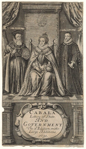 Queen Elizabeth I; William Cecil, 1st Baron Burghley; Sir Francis Walsingham NPG D21065