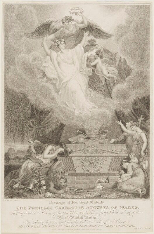 'apotheosis of her royal highness the princess charlotte augusta of wales' npg d33524