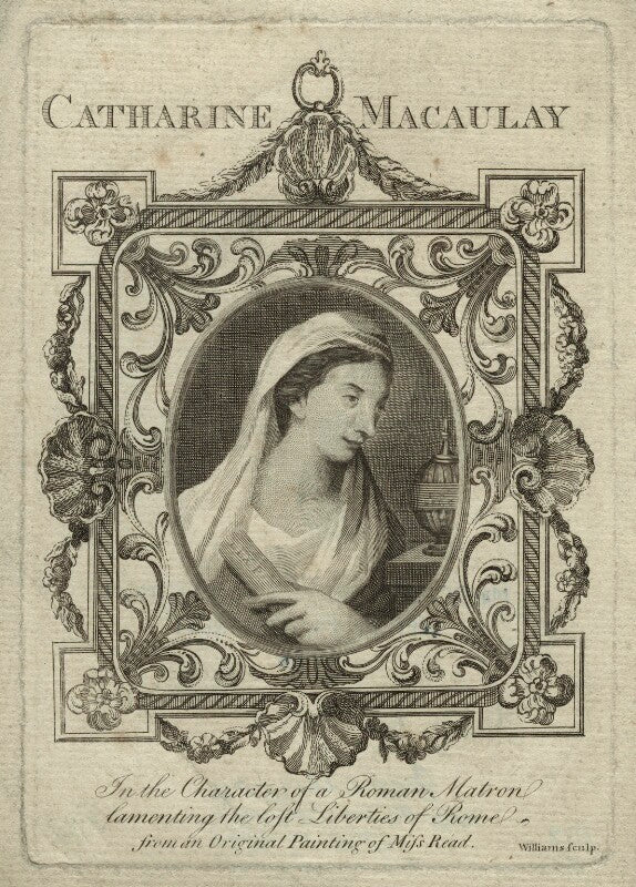 Catharine macaulay (née sawbridge) in the character of a roman matron lamenting the lost liberties of rome npg d31911