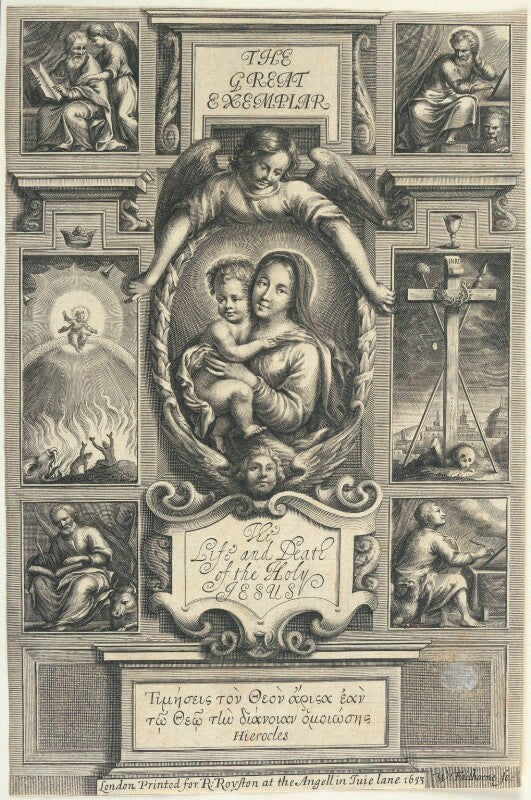 Title page to 'the great exemplar of sanctity and holy life according to the christian institution' npg d22999