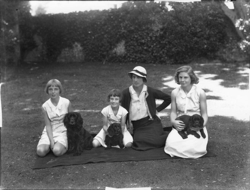 Jean constance toynbee (née asquith); christine clark (née asquith); hon. betty constance asquith (née manners); (april) mary rous (née asquith), countess of stradbroke npg x34676