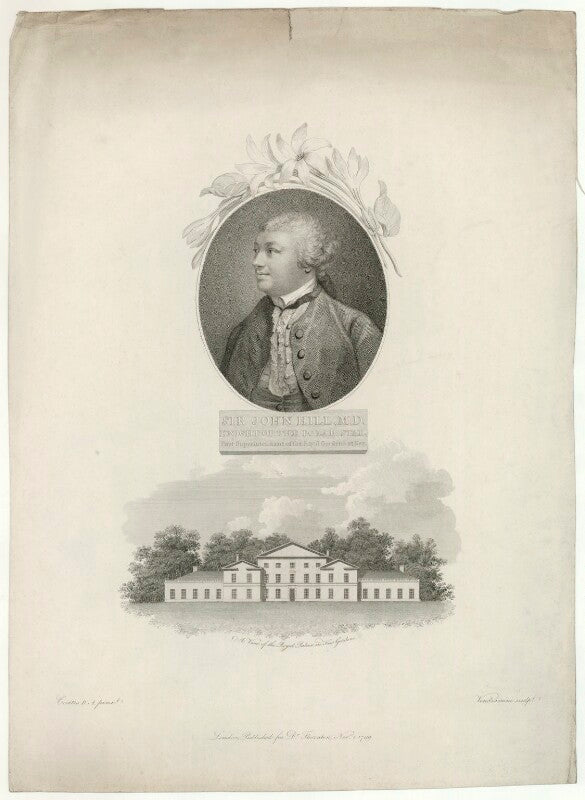 Sir john hill with 'a view of the royal palace in kew gardens' npg d35831