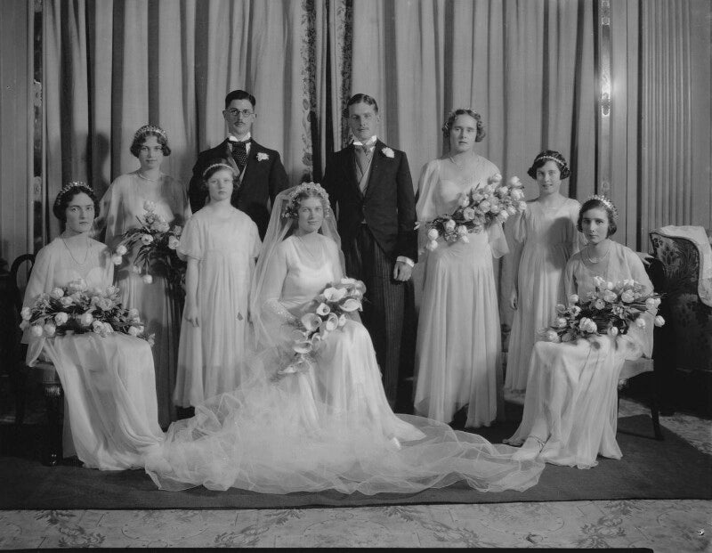 Richard douglas davis birdwood, phyllis birdwood (née robinson) and wedding party npg x184450