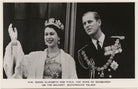 'H.M. Queen Elizabeth and H.R.H. The Duke of Edinburgh on the Balcony, Buckingham Palace' (Queen Elizabeth II; Prince Philip, Duke of Edinburgh) NPG x193055