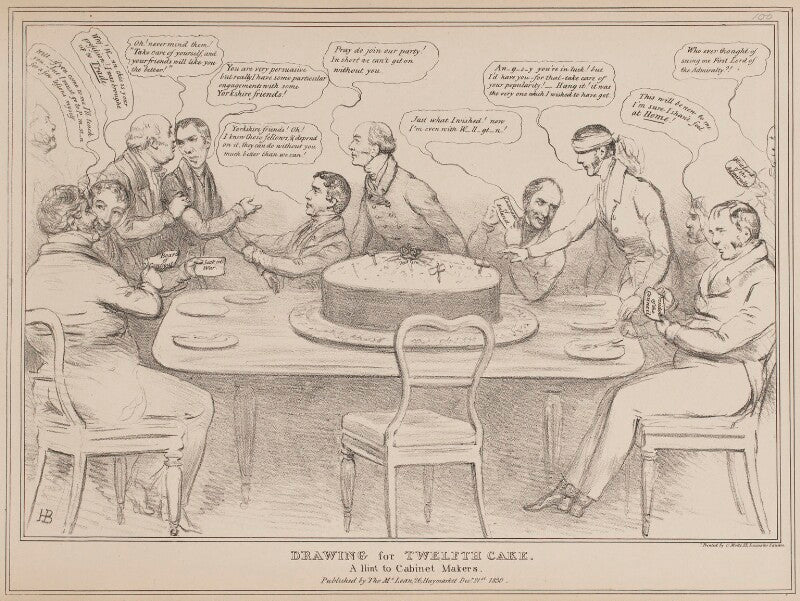 Drawing for the twelfth cake. a hint to cabinet makers npg d41035