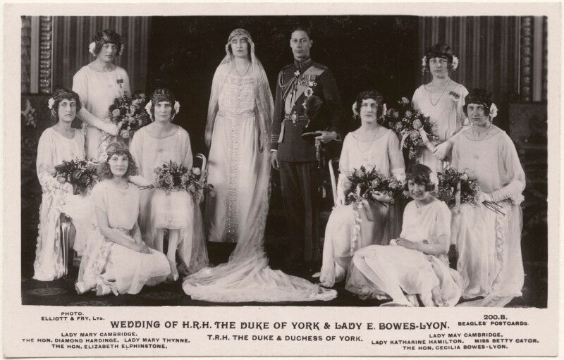 'wedding of h.r.h. the duke of york & lady e. bowes lyon' npg x193255