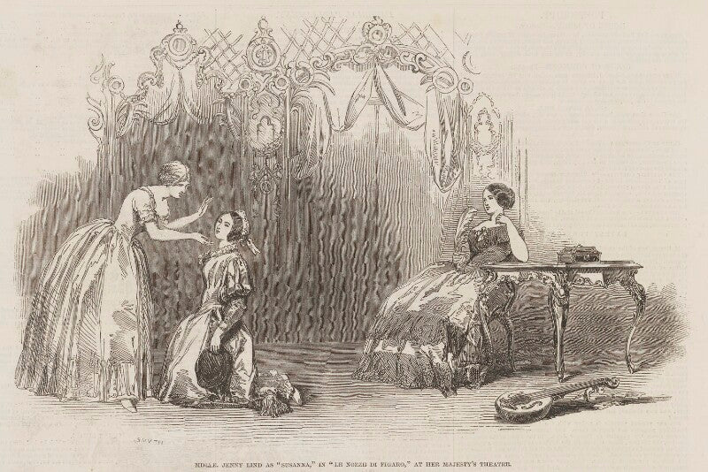 'mdlle jenny lind as "susanna" in "le nozze di figaro" at her majesty's theatre' npg d45841