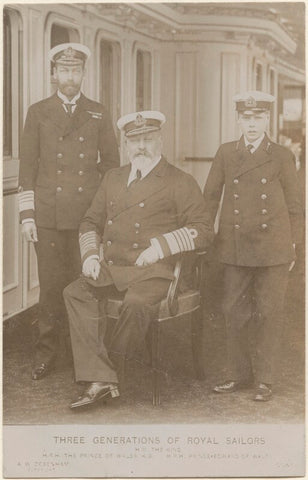 'Three Generations of Royal Sailors' (King George V; King Edward VII; Prince Edward, Duke of Windsor (King Edward VIII)) NPG x196923