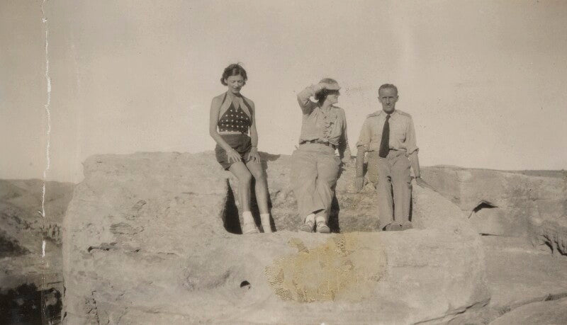 Josephine ('posy') lee guinness (née strangman); clementine ogilvy spencer churchill (née hozier), baroness spencer churchill; frederick gerard peake npg ax183274