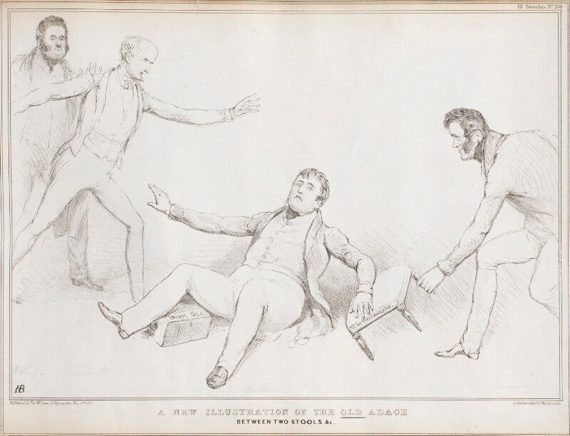 A new illustration of the old adage between two stools &c. npg d41196