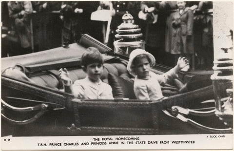 'The Royal Homecoming, T.R.H. Prince Charles and Princess Anne in the state drive from Westminster' (King Charles III; Princess Anne) NPG x193053