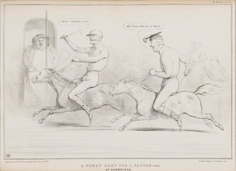 A poney [pony] race for a saddle (a seat) at cambridge npg d41261