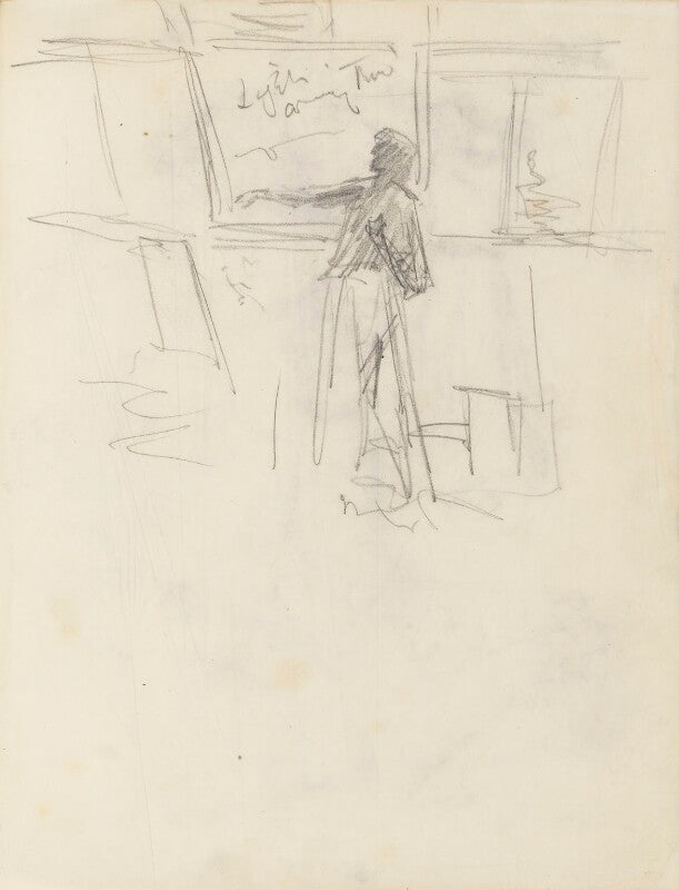 Sketch of an unknown actress onstage npg d23134(14a)