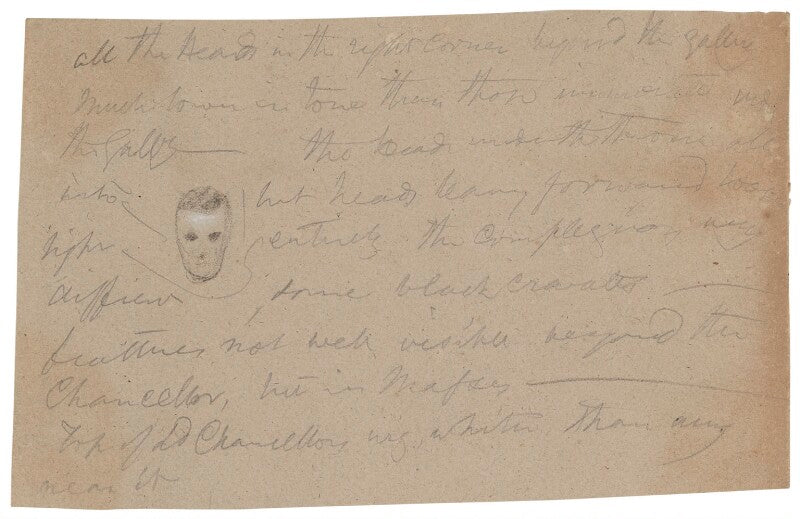 Note written in the cover of hayter's sketchbook npg 2662(37)