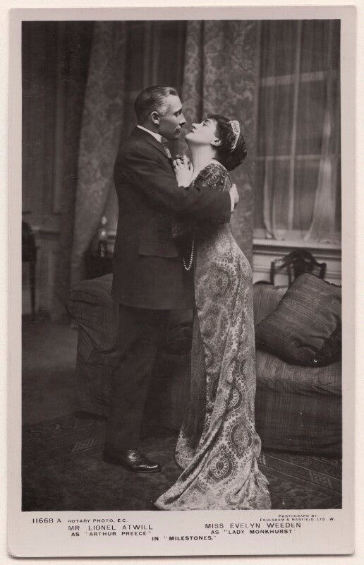 Lionel atwill as arthur preece and evelyn weeden as lady monkhurst in 'milestones' npg x139939
