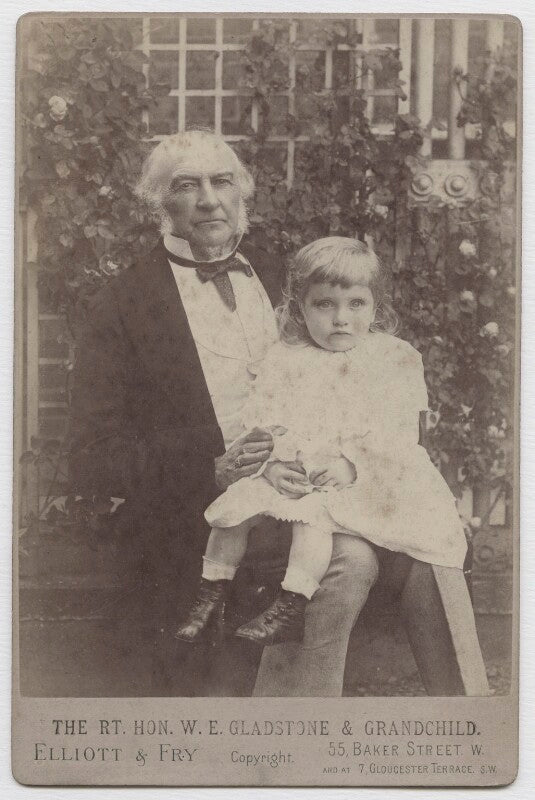 William ewart gladstone with his grandchild npg x138137