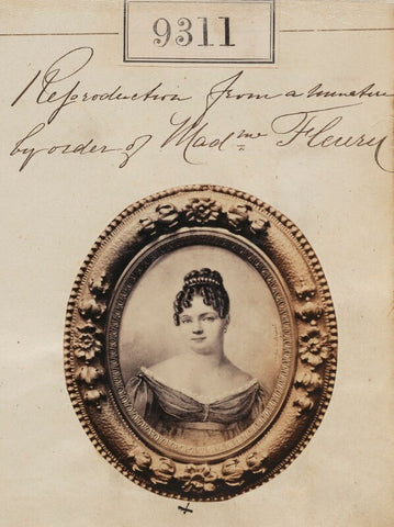 'Reproduction from a miniature by order of Mrs Fleury' NPG Ax59126