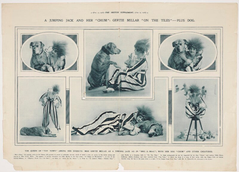 The sketch supplement; gertie millar as jumping jack with her dog 'chum' in 'bric à brac' npg x136997
