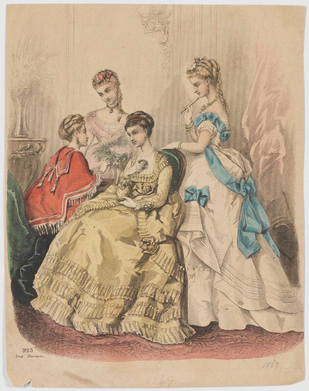 Ball and evening dresses, 1869 npg d48041