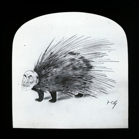 Unknown man, as a porcupine NPG D41970