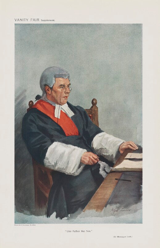 Sir charles montague lush ('men of the day. no. 1262. "like father like son."') npg d45592