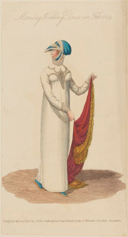 'Morning Walking Dress in Feb.1809' (furnished by the Miss Walthers of Margaret-street) NPG D47543