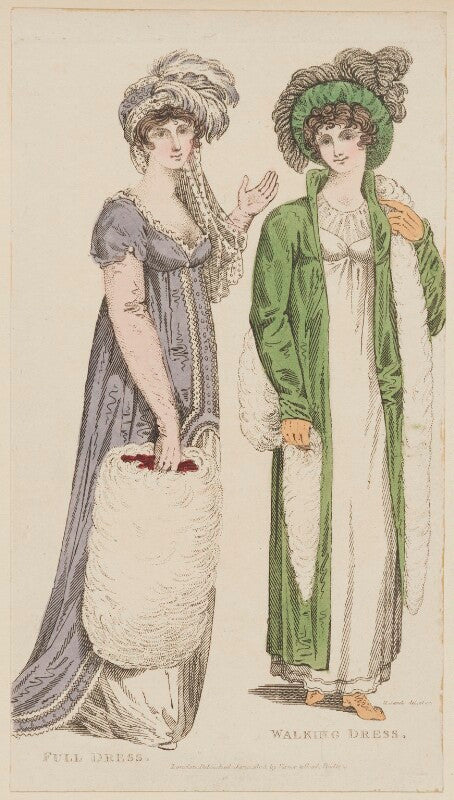 Full dress and walking dress, january 1805 npg d47490